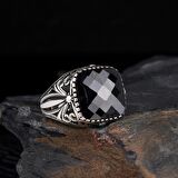 ZİRKON TAŞLI 925 AYAR GÜMÜŞ ERKEK YÜZÜK