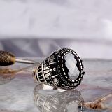 ZİRKON TAŞLI MİNARE MODEL 925 AYAR GÜMÜŞ ERKEK YÜZÜK