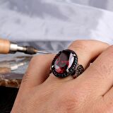 ZİRKON TAŞLI OVAL MODEL 925 AYAR GÜMÜŞ ERKEK YÜZÜK