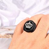 925 AYAR GÜMÜŞ MİKRO TAŞLI KRAL TACI MODEL YÜZÜK