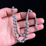 TAMAMI 925 AYAR GÜMÜŞ ARPA KESİM FİZYON ÖRGÜ MODEL TESBİH