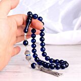 925 AYAR GÜMÜŞ MİNELİ PÜSKÜLLÜ 10 MM DAMLA KEHRİBAR TESBİH