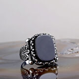 925 Ayar Gümüş Onix Taşlı Erkek Model yüzük