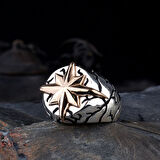 925 Ayar Gümüş Yön Pusulası Model Erkek Yüzük