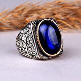 KALEM İŞLEME MOTİFLİ ZİRKON TAŞLI GÜMÜŞ YÜZÜK