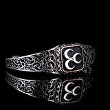 925 Ayar Gümüş Üç Hilal Model Otantik Motif Erkek Bileklik