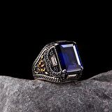 925 AYAR GÜMÜŞ MAZVİ ZİRKON TAŞLI ERKEK YÜZÜK