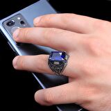 925 AYAR GÜMÜŞ MAZVİ ZİRKON TAŞLI ERKEK YÜZÜK