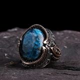 AZURİT TAŞLI 925 AYAR ERKEK GÜMÜŞ YÜZÜK