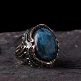 AZURİT TAŞLI 925 AYAR ERKEK GÜMÜŞ YÜZÜK