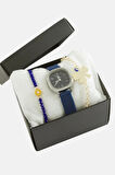 Kayışlı Bayan Kol Saati ve Kutulu Bileklik Kombini