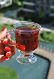 4 Adet Ayaklı Cam Bardak - Kulplu Çay Kahve Bardağı 180 ml