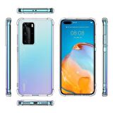 Smcase Huawei P40 Kılıf Darbe Korumalı Silikon  Tam Kapatan Ekran Koruyucu