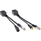 Ayt Al-4252 Pasif Poe Splıtter Dişi Erkek Power Uç Ip Kamera Poe Kablosu Siyah