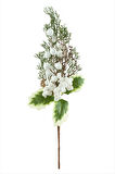 Ağaç Beyaz Kokina Yılbaşı Süsü 34 cm