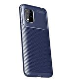 Smcase Xiaomi Mi 10 Lite 5G Kılıf Negro Karbon Desenli Silikon  Nano Ekran Koruyucu 