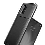 Smcase Xiaomi Mi 10 Lite 5G Kılıf Negro Karbon Desenli Silikon  Nano Ekran Koruyucu 