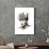 Decovetro Atatürk Cam Tablo Özel çizim