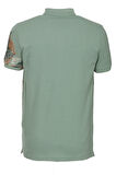 Erkek Polo Yaka Tişört ÇAĞLA %100 Pamuk Slim Fit Ribana'lı Kol Floral Desenli T-shirt NCS JEANS 1189