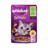 Whiskas Pouch Tastymix Sos İçinde Kuzulu Tavuklu ve Havuçlu Yetişkin Kedi Konservesi 6 Adet 85 Gr 