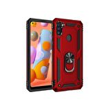 Smcase Samsung Galaxy M11 Kılıf Vega Yüzüklü Tank Kapak