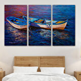 Harita Sepeti Balıkçı Tekneleri Kanvas Duvar Tablosu-1191