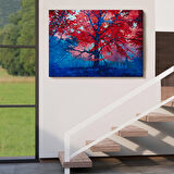 Harita Sepeti Ormandaki Güzel Sonbahar Ağacı Kanvas Duvar Tablosu-1192
