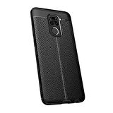 Smcase Xiaomi Redmi Note 9 Kılıf Deri Dokulu Silikon