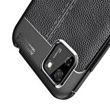 Smcase Huawei Y5P Kılıf Deri Dokulu Silikon  Nano Ekran Koruyucu