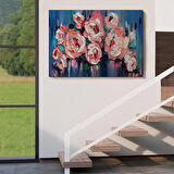 Harita Sepeti Şakayık Çiçeği Tablosu, Kanvas Duvar Tablosu-1198