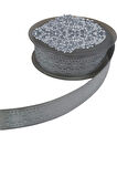 Tafta Dantel Görünümlü Kurdele Gri 25 mm 10 Metre