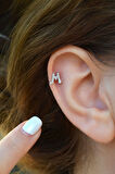 M Harfi Piercing Gümüş Renkli Harf Piercing M