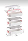 GONDOL 3 Katlı Taşınabilir Yemek Kabı – Lunch Box Diyet Beslenme Saklama Kabı Çatal Kaşıklı