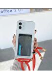 Iphone 11 Şeffaf Kartlıklı Boyun Askılı Ipli Kılıf