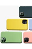 iPhone 11 Uyumlu içi Kadife Lansman Silicone kılıf Full Koruma Sağlayan Kılıf (Mint Yeşili)