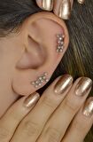 Yay Burcu Küpe Takımyıldızı Yıldızlı Piercing Helix Gümüş Renk