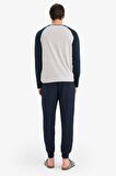 DeFacto Regular Fit Pijama Takımı Baskılı Uzun Kollu Üst Uzun Alt E0496AX25SPGR93