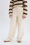 DeFacto Kız Çocuk Wide Leg Kargo Geniş Paça Jean Pantolon D7097A825SPER233