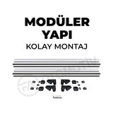 Jeep Grand Cherokee Ara Atkı Tavan Taşıyıcı Barı Gri 1999 - 2004 Model