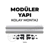 Renault Laguna SW Ara Atkı Tavan Taşıyıcı Barı Gri 2001 - 2007 Model