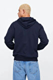 Logo Kapüşonlu Lacivert Erkek Sweatshirt