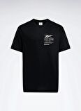 Reebok 100075314 RUN GRAPHIC SS TEE Siyah Erkek Yuvarlak Yaka Standart fit T-Shirt
