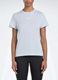 Reebok 100076283 ID TRAIN SUPREMIUM TEE Mavi Kadın Yuvarlak Yaka Standart fit T-Shirt