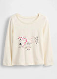 Gap Baskılı Bej Kız Çocuk T-Shirt 812482002
