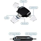 Daytona HC06 Lightning USB Type-C Micro To Sd Tf Kart Okuyucu Çevirici Hub Adapter