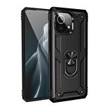 Gpack Xiaomi Mi 11 Lite Kılıf Vega Tank Standlı Yüzüklü MıknatıslıNano Glass