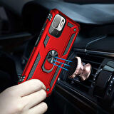 Gpack Xiaomi Redmi Note 10 5G Kılıf Vega Tank Standlı Yüzüklü Mıknatıslı