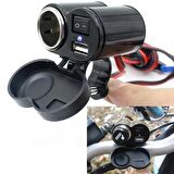 Motosiklet Çakmaklık/usb Şarj Soketi 12v Su Geçirmez