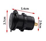 Çift Portlu Usb Şarj Araba Motosiklet Tekne Karavan Turuncu Işık Renk