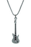 Elektro Gitar Örme Zincir Kolye - Gümüş Kaplama - Erkek Kadın Kolye - No:1446